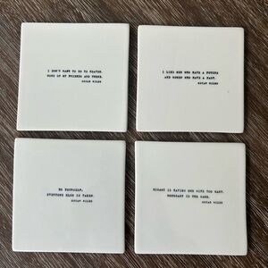 RESTORATION HARDWARE Set of 4 Oscar Wilde Coasters with Box Set